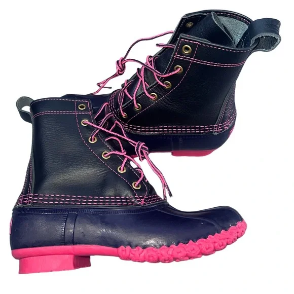 ⭐ L.L. Bean Duck Boots | Pink & Navy | Lightly Used ⭐ - Picture 6 of 12